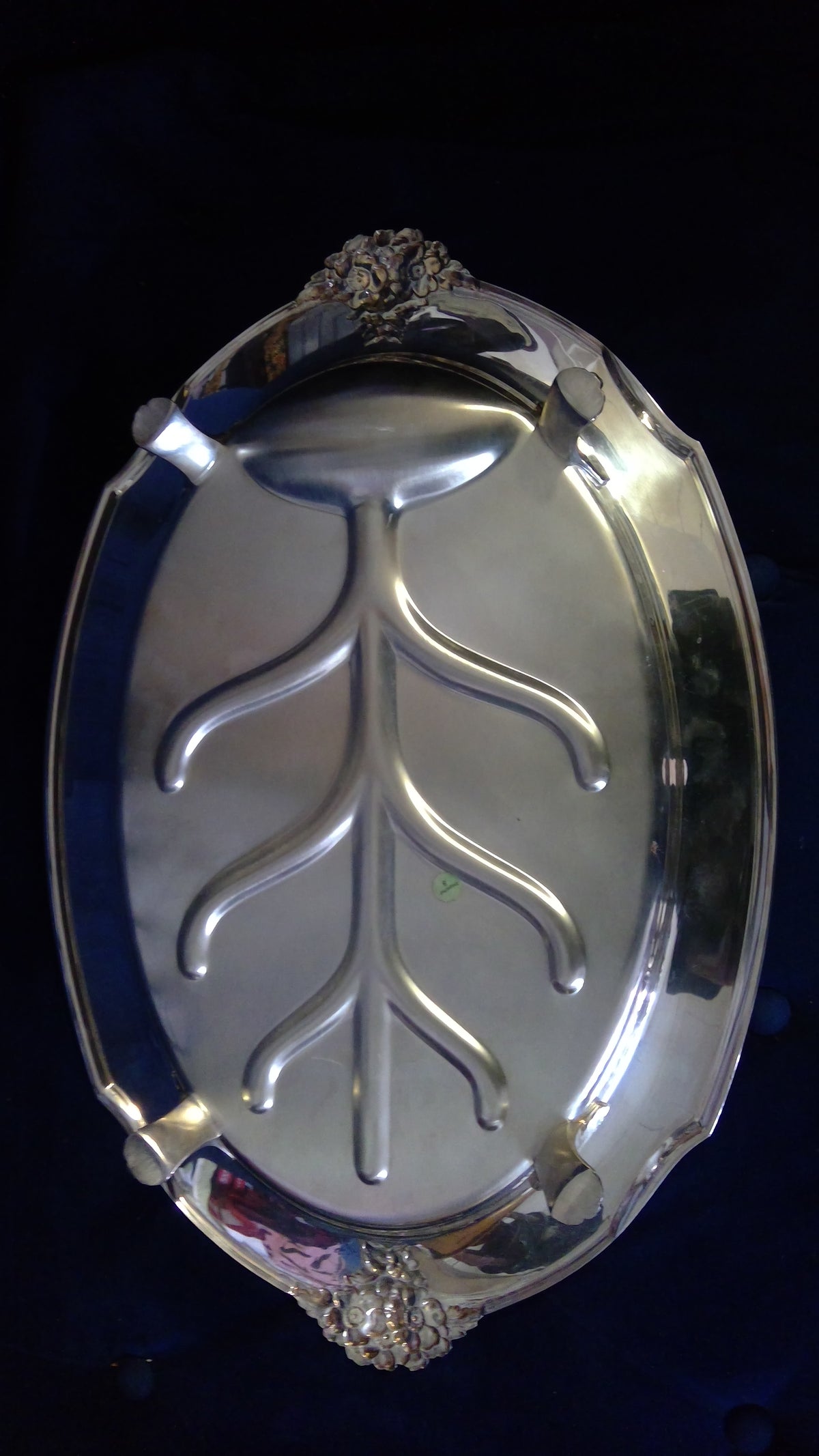 Vintage 1950s Wilcox Silver Plate Co. Footed Meat Serving Platter – Well & Tree Design, 20" x 13"