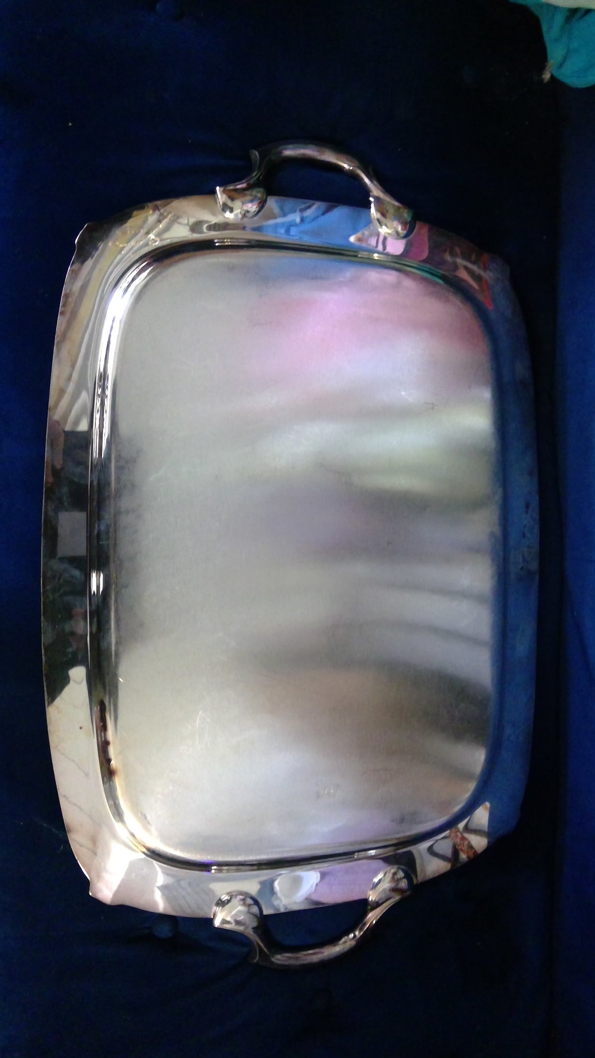 Vintage 1950s Rogers Bros. Daffodil Silver-Plated Serving Tray – 22" x 17"