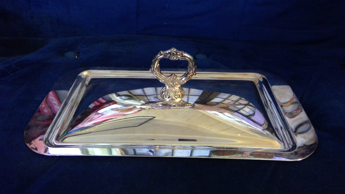 Vintage 1980s Anchor Hocking 7-Piece Casserole Set with Silver-Plated Serving Tray