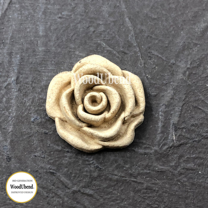 WoodUbend Pack Of Five Swirl Rose Buds WUB0344  0.985 x .985 in