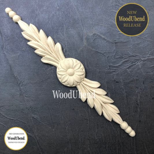 WUB6021 Floral Pediment Pack of Two 1.77″ x 10.43″
