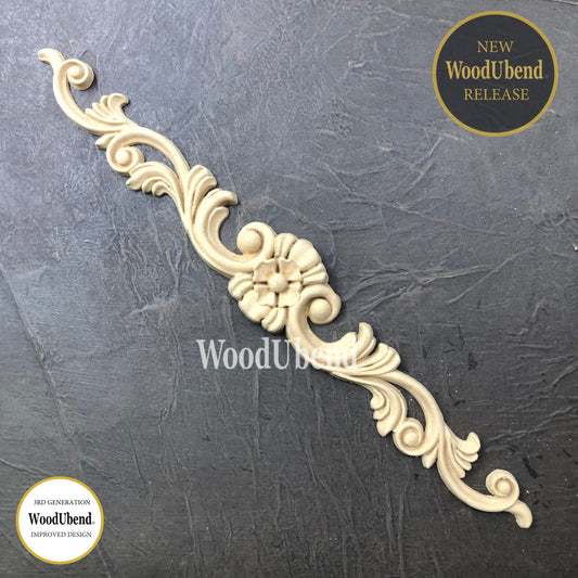 WUB6041 Floral Pediment Pack of Two 1.97″ x 12.80″