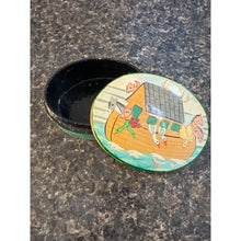 Load image into Gallery viewer, Vintage Hand Painted Trinket Box with Noah’s Arc and Animals

