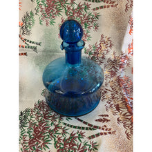 Load image into Gallery viewer, MCM Empoli Style Blue Blown Glass Squat 7” Decanter Bottle with Glasses Set
