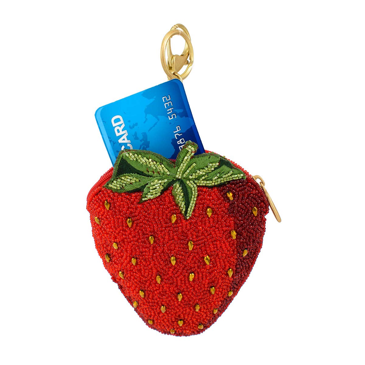 Mary Frances Accessories - Berry Beautiful Strawberry Beaded Coin Purse