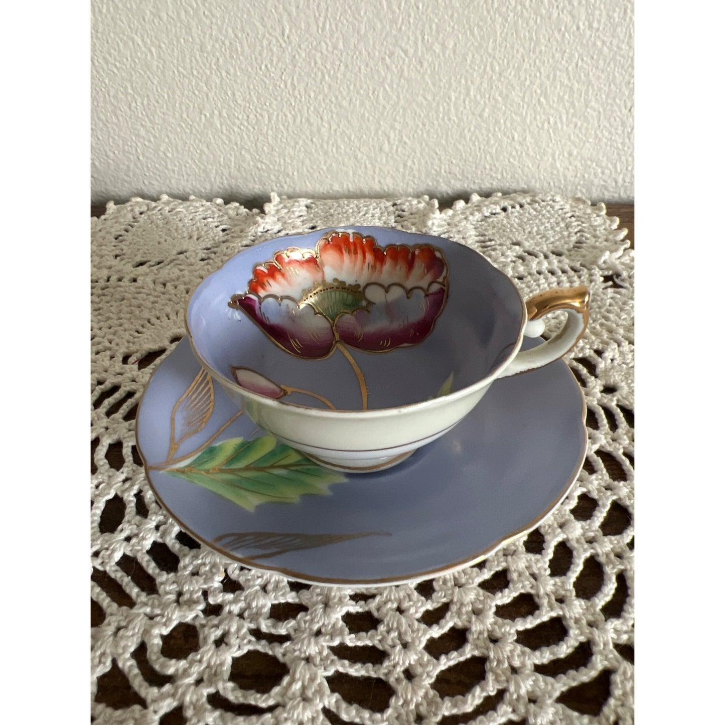 Occupied Japan Hand Painted and Gold Trimmed Teacup & Saucer
