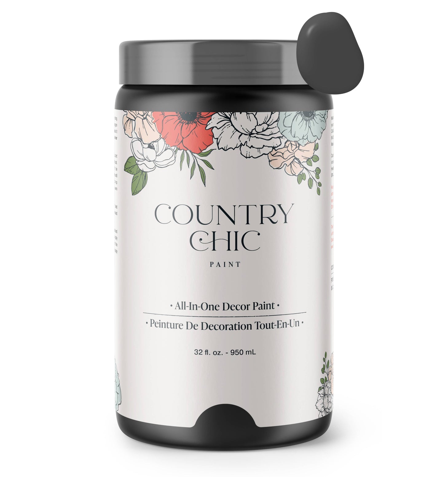 Country Chic Paint - Liquorice - Chalk Style Paint for Furniture & Home Decor: Small project jar (4 oz)