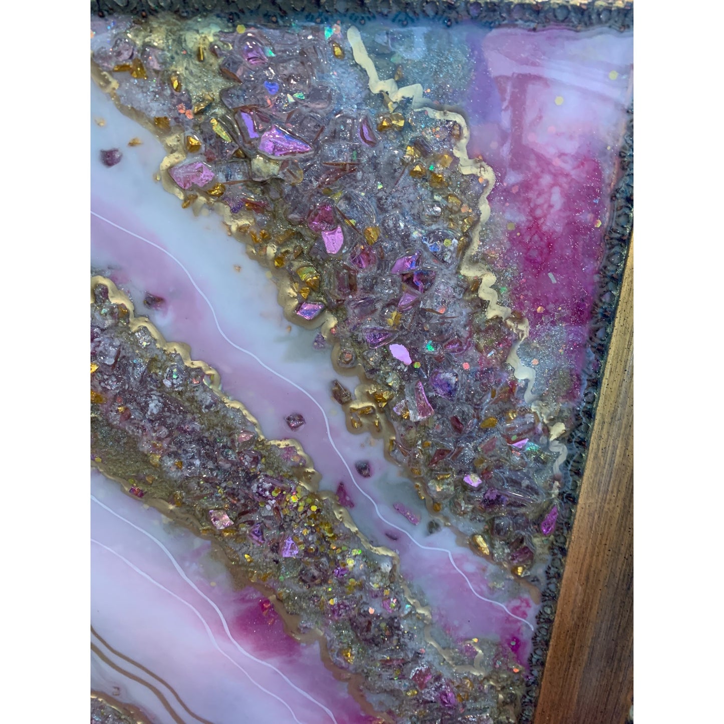 Pink Geode Resin and Glass By Kimberly Bottemiller