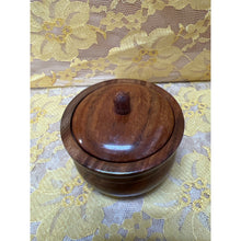 Load image into Gallery viewer, Vintage Hand Crafted Round Wooden Bowl or Trinket Dish with Lid
