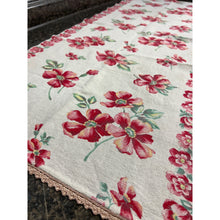 Load image into Gallery viewer, Vintage 100% Cotton Floral Table Runner with Hand Embroidered Trim
