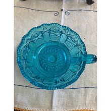 Load image into Gallery viewer, 1950s Vintage Aqua/Teal Finger Hold Saw Tooth Edge Bowl
