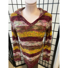 Load image into Gallery viewer, Ultra Flirt Hooded Pullover Knit Multicolored Sweater size Large
