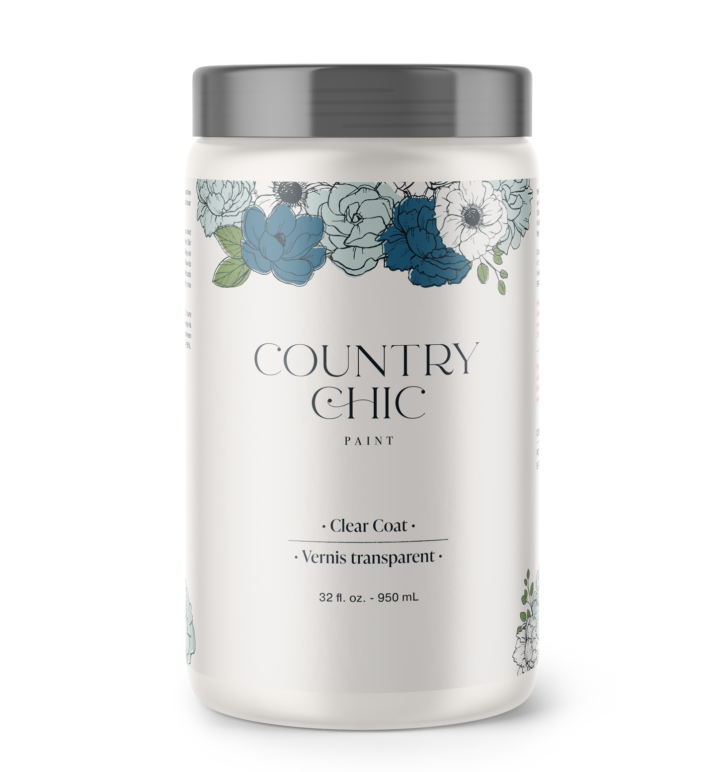 Country Chic Paint - Clear Coat - Eco-Friendly Clear Satin Sheen Top Coat: Small Project Jar (4 oz)