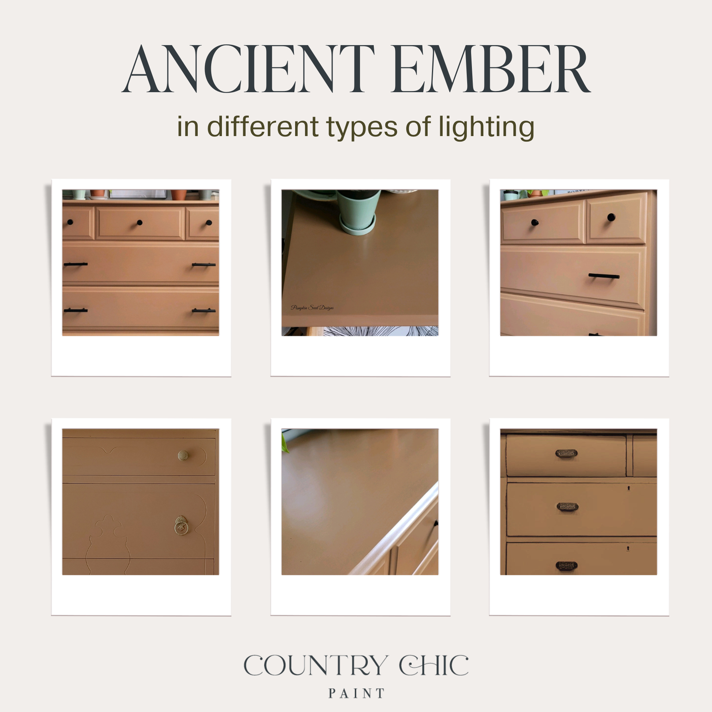 Country Chic Paint - Ancient Ember - Chalk Style Paint for Furniture & Home Decor: Pint (16 oz)
