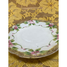 Load image into Gallery viewer, Vintage Hand Painted Delicate Pink and Gold floral Trinket Dish 4-3/4”
