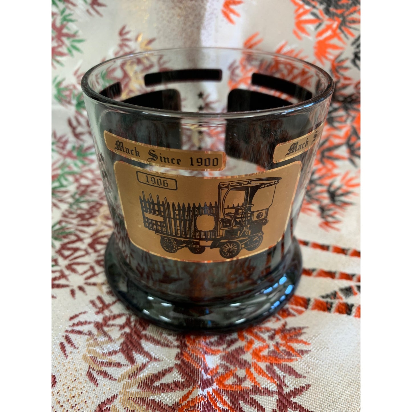 Mack Truck Whiskey Tumblers Wide Bottom Smoked Glass set of 6