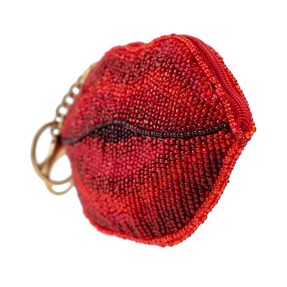 Mary Frances Accessories - XOXO Beaded Lips Coin Purse/Key Fob