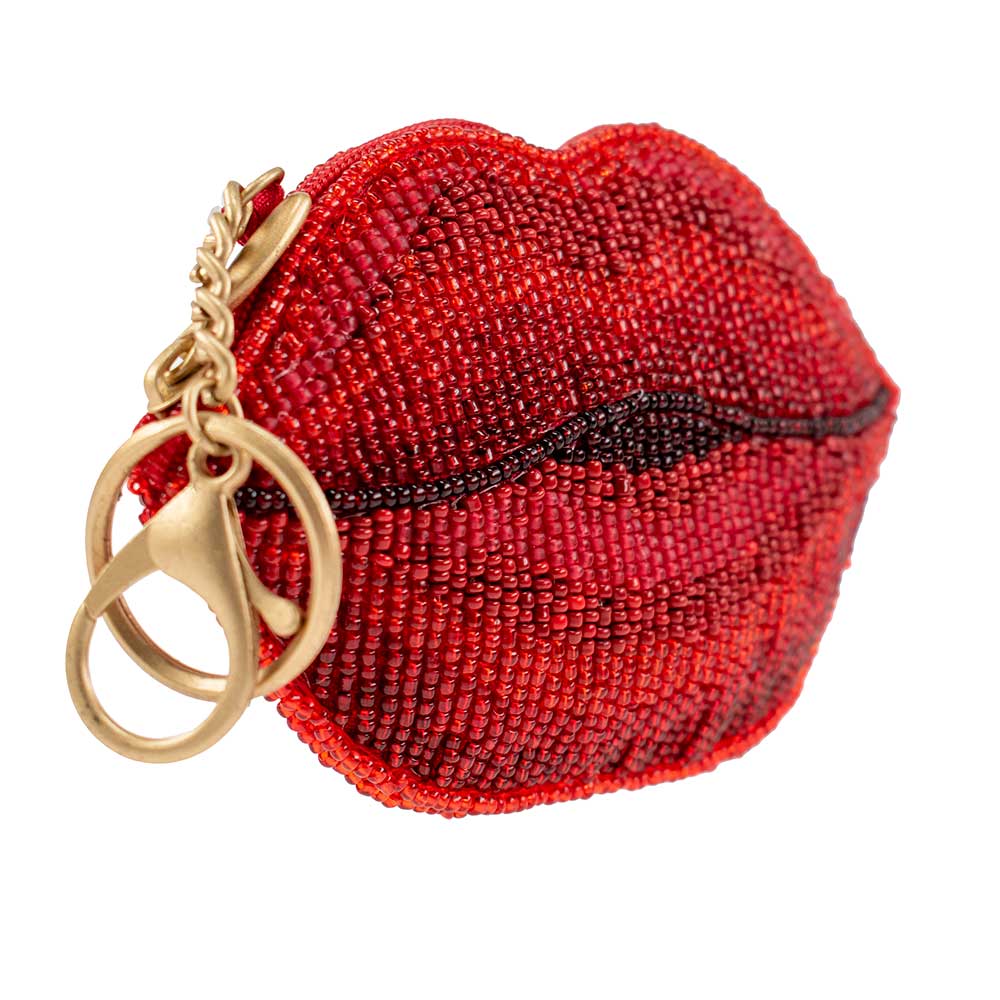 Mary Frances Accessories - XOXO Beaded Lips Coin Purse/Key Fob