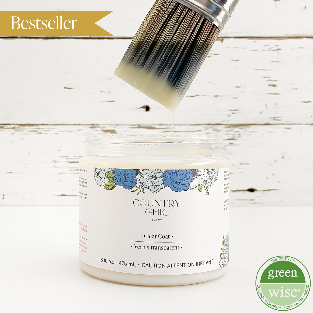 Country Chic Paint - Clear Coat - Eco-Friendly Clear Satin Sheen Top Coat: Small Project Jar (4 oz)