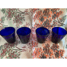Load image into Gallery viewer, Mexican Handblown Cobalt set of 4 glasses

