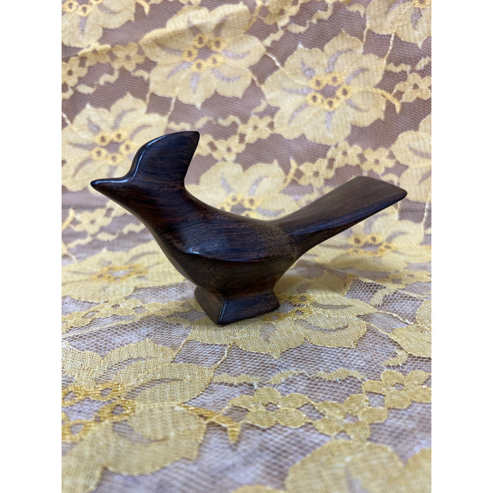 Hand Carved Vintage Wood Stone Bird Figurine 5-1/2” X 3”