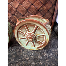 Load image into Gallery viewer, Frankoma Prairie Green Wagon Wheel Cream and Sugar dishes
