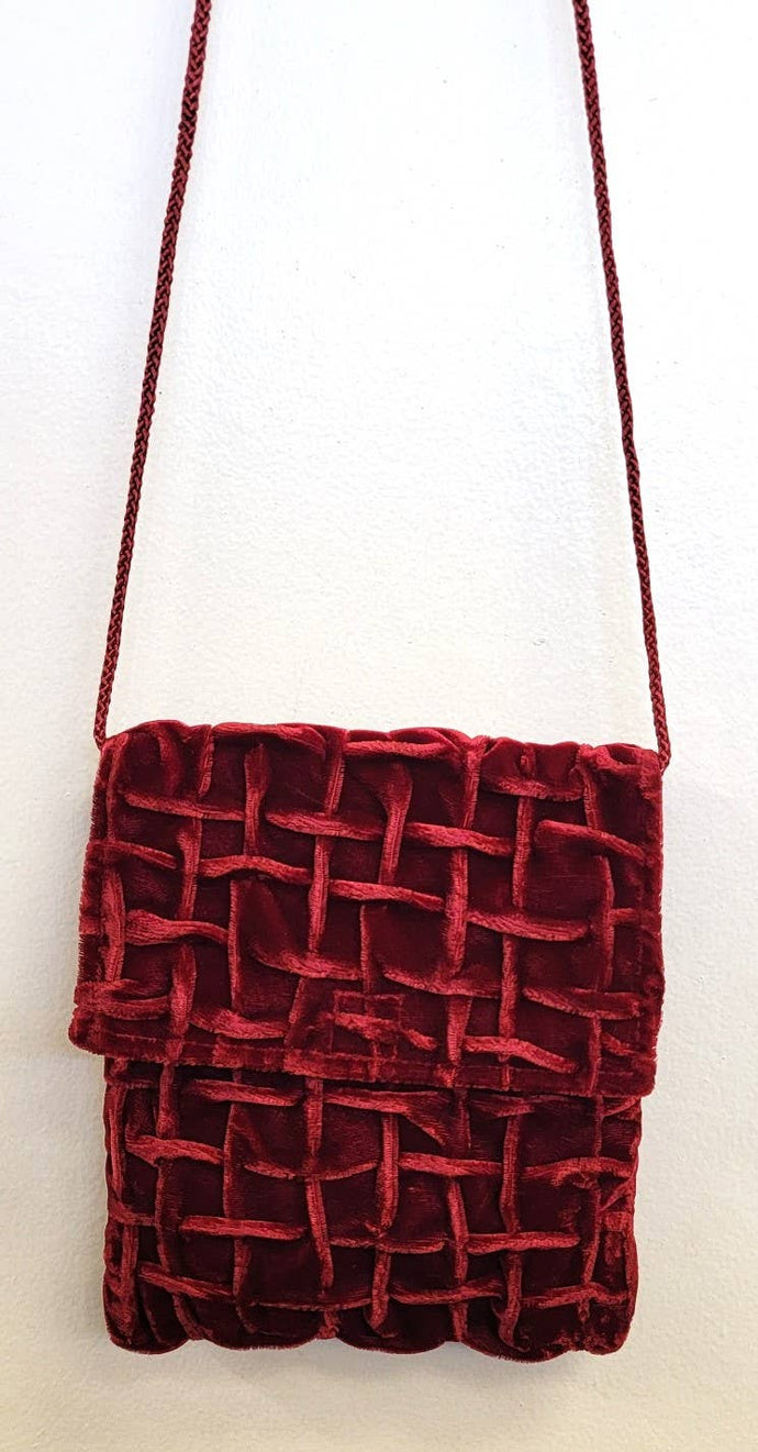 Ricki designs - VELVET PUCKERED SMALL CROSSBODY BAG