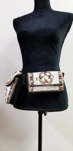 Ricki designs - Pearl Embroidered Boho Chic Women's Belt Bag