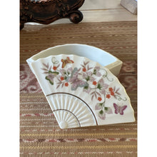 Load image into Gallery viewer, Avon Porcelain Fan Shaped Trinket Box wit Butterflies and Flowers
