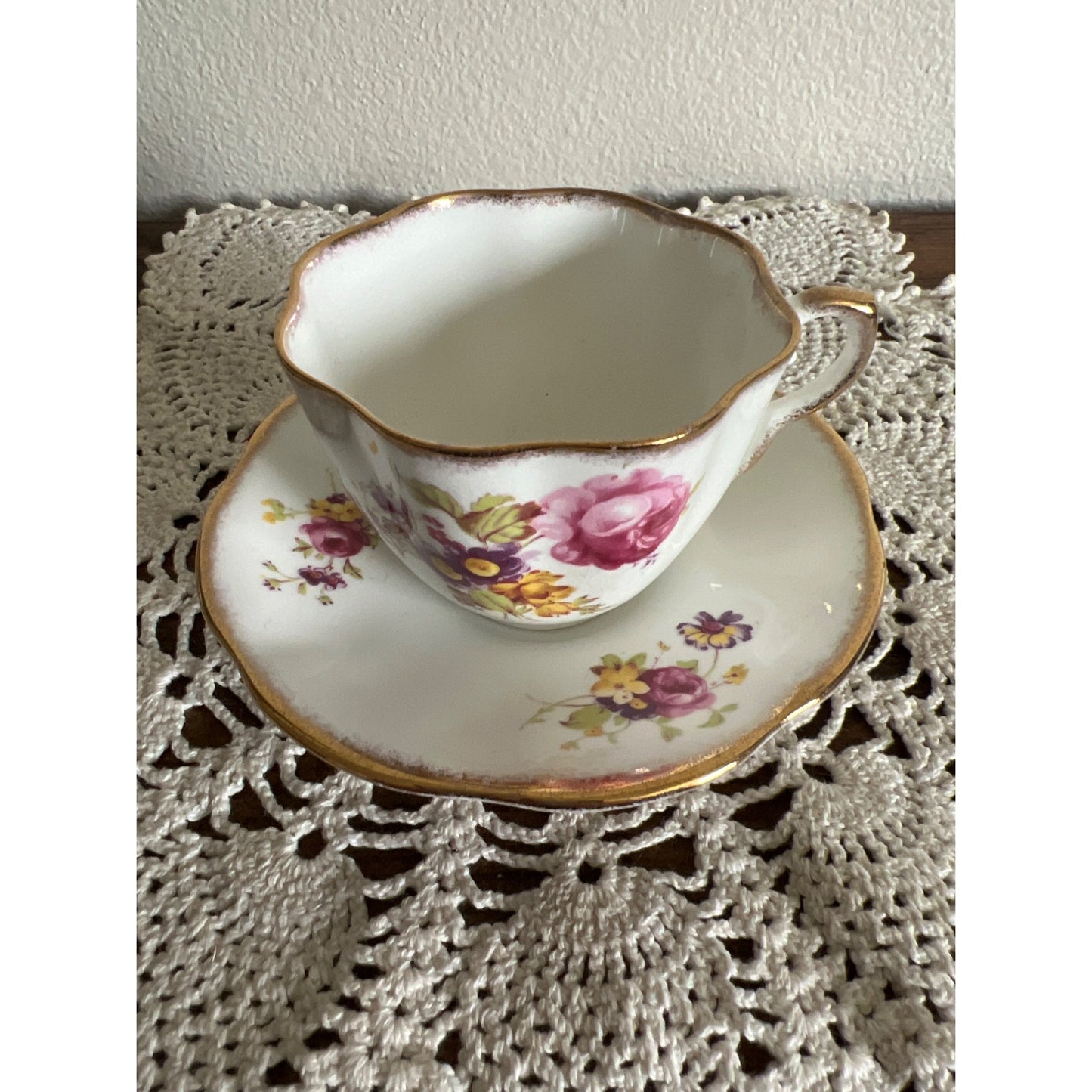 Taylor I Kent Bone China Teacup & Saucer Made in England #7199