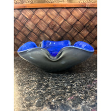 Load image into Gallery viewer, Vintage Cobolt Blue Murano Hand Blown Ashtray
