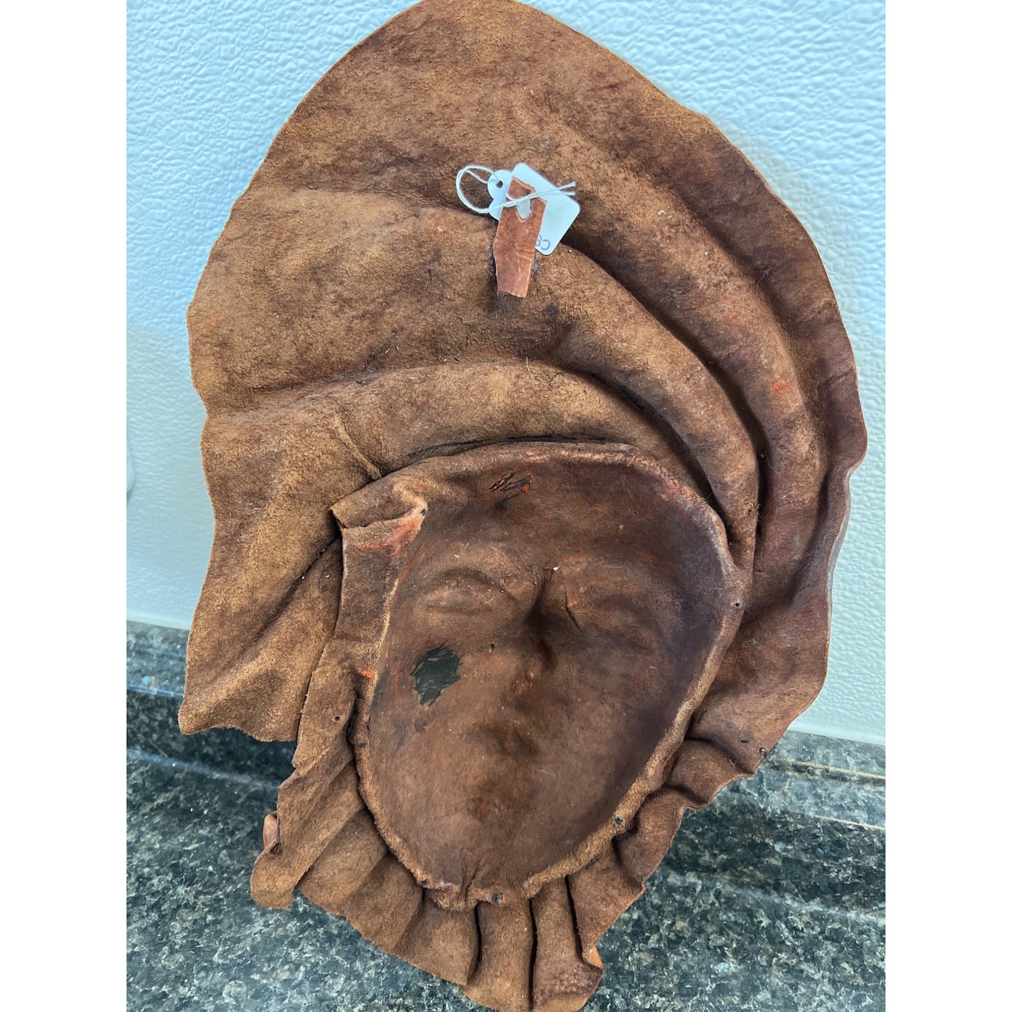Handmade Vintage Leather 3D Face Sculpture