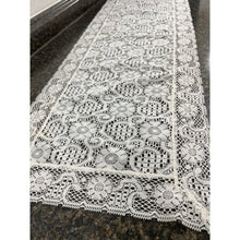 Load image into Gallery viewer, Vintage White Lace 41-1/2” x 14-1/2” Table Runner
