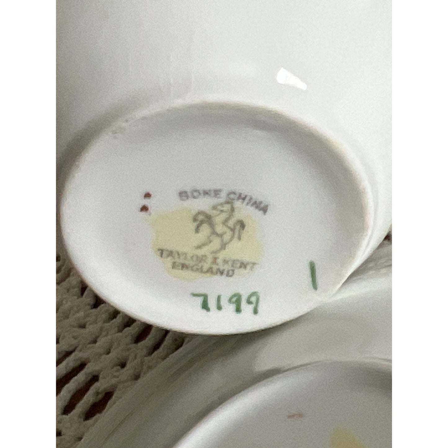 Taylor I Kent Bone China Teacup & Saucer Made in England #7199