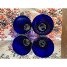 Load image into Gallery viewer, Mexican Handblown Cobalt set of 4 glasses
