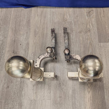 Load image into Gallery viewer, Greek Key Vintage Brass Andirons
