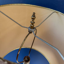 Load image into Gallery viewer, Tall Vintage Brass Lamp &amp; Gold Shade
