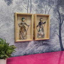 Load image into Gallery viewer, Vintage Framed Stick Puppet Set
