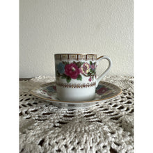 Load image into Gallery viewer, 1950s Japanese Richard Demitasse Cappuccino Floral Teacup and Saucer Set
