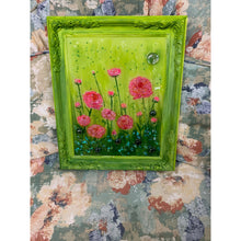 Load image into Gallery viewer, Field of Pink Flower Resin and Glass Art by Kimberly Bottemiller 14&quot; 1/4 by 17&quot; 1/4
