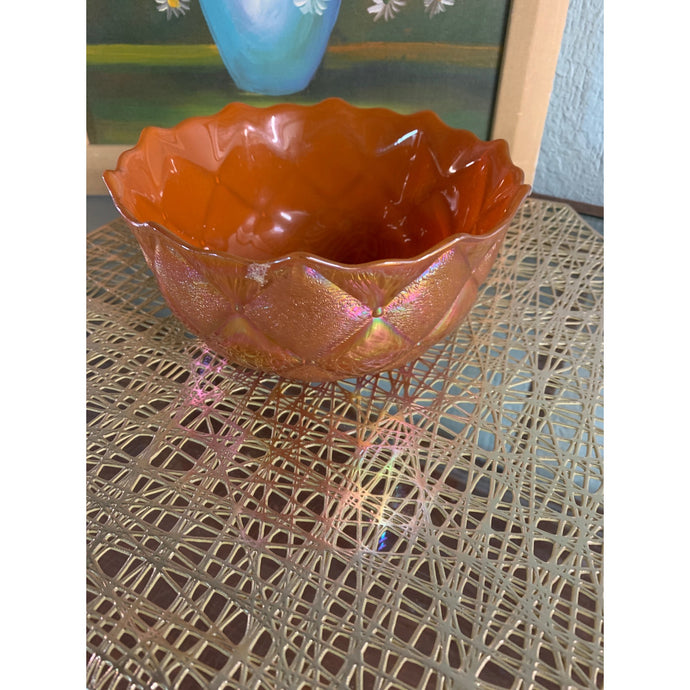 Vintage carnival glass Bowl 7”