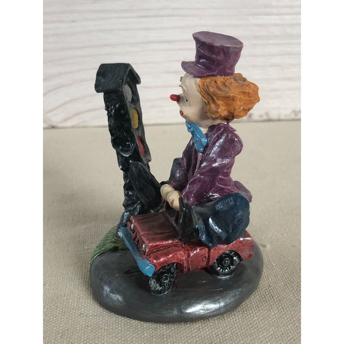Vintage Clown Sitting on Truck with Talking Stoplight Figurine