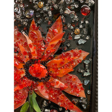Load image into Gallery viewer, Red Flowers with Black Background Resin Art 11x14 by Kimberly Boltemiller

