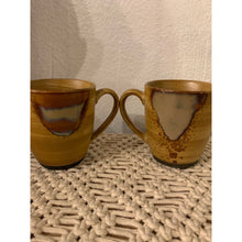 Load image into Gallery viewer, Set of Two (2) Sango Splash 4951 Stoneware Brown Drip Glazed Coffee or Tea Cups Mugs
