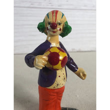 Load image into Gallery viewer, Antique Mexican Folk Art Hand Sculptured Paper Mache Clown Holding Soccer Ball
