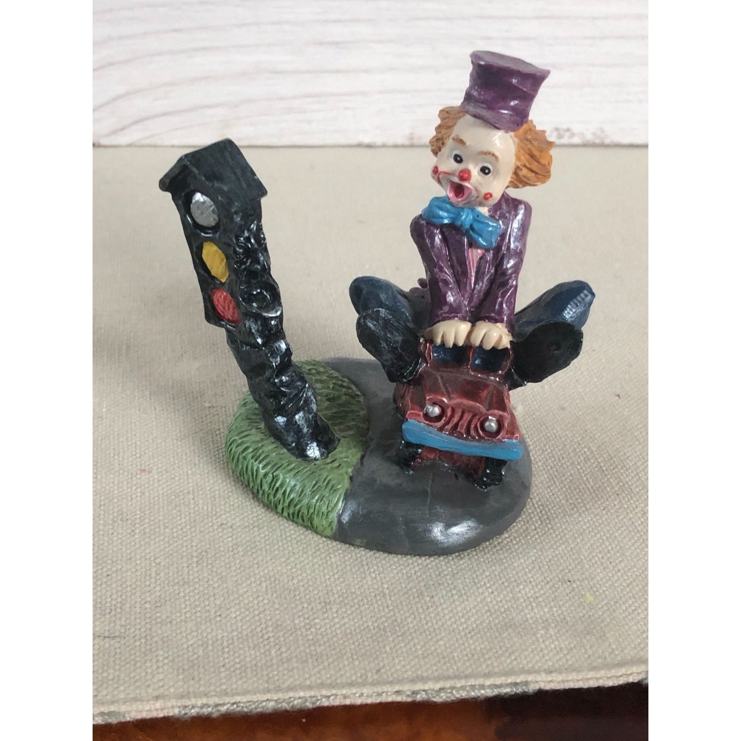 Vintage Clown Sitting on Truck with Talking Stoplight Figurine