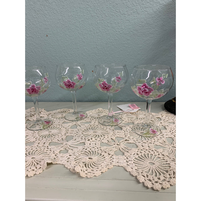 Wine Glasses Set of 4 Hand Painted by Catherine Swift