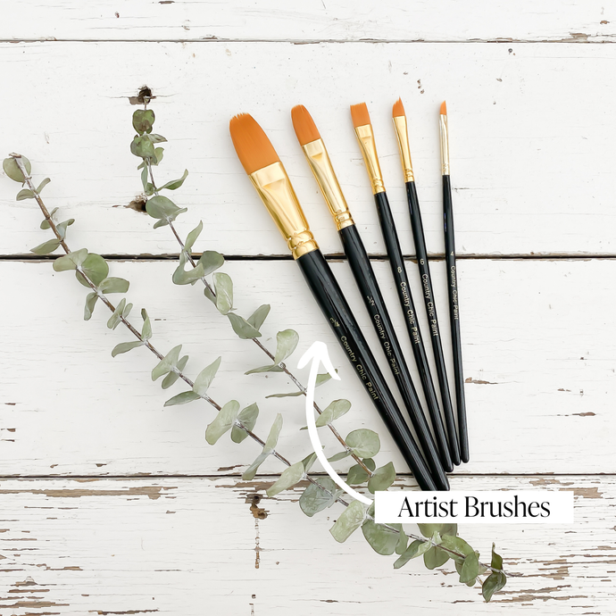 Country Chic Paint - Artist Brushes - Set of 5 Assorted Synthetic Detail Brushes