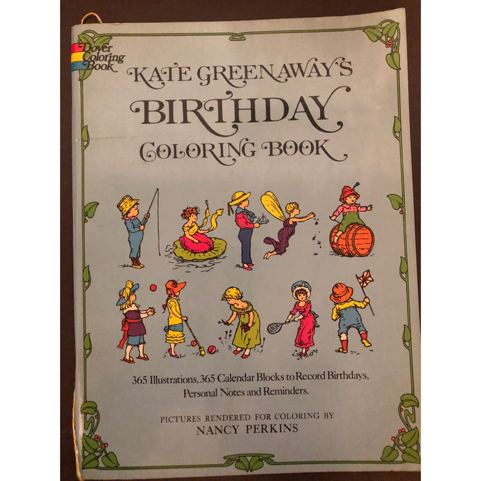1974 Mint Kate Greenaway's Birthday Coloring Book by Dover