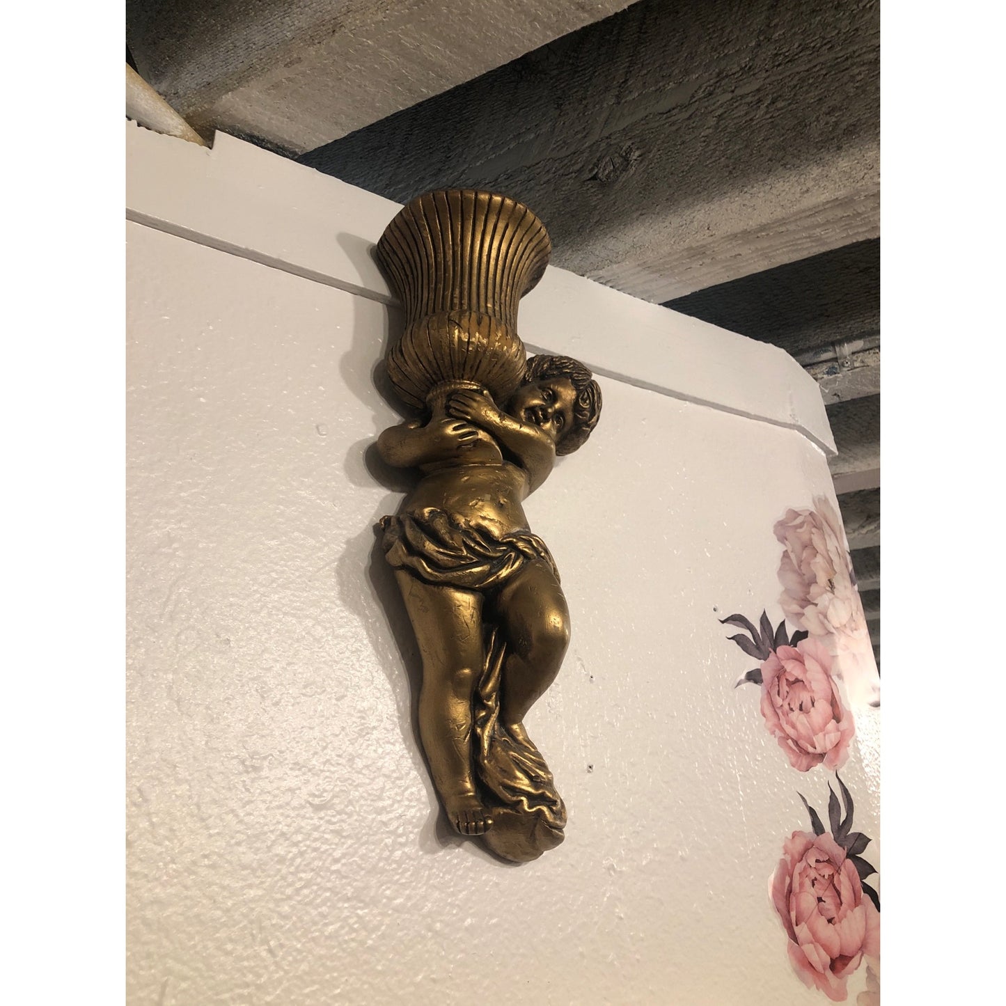 Hollywood Regency 40s Era Gold Cherub Large